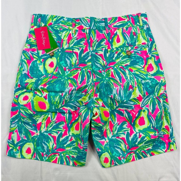 Lilly Pulitzer Beaumont Short Pink Sunset Guac And Roll Size Mens 30R Rare NWT - Picture 6 of 6